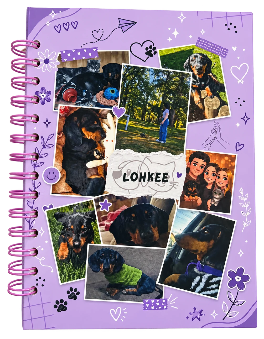Agenda personalizada con portada lavanda y fotografías