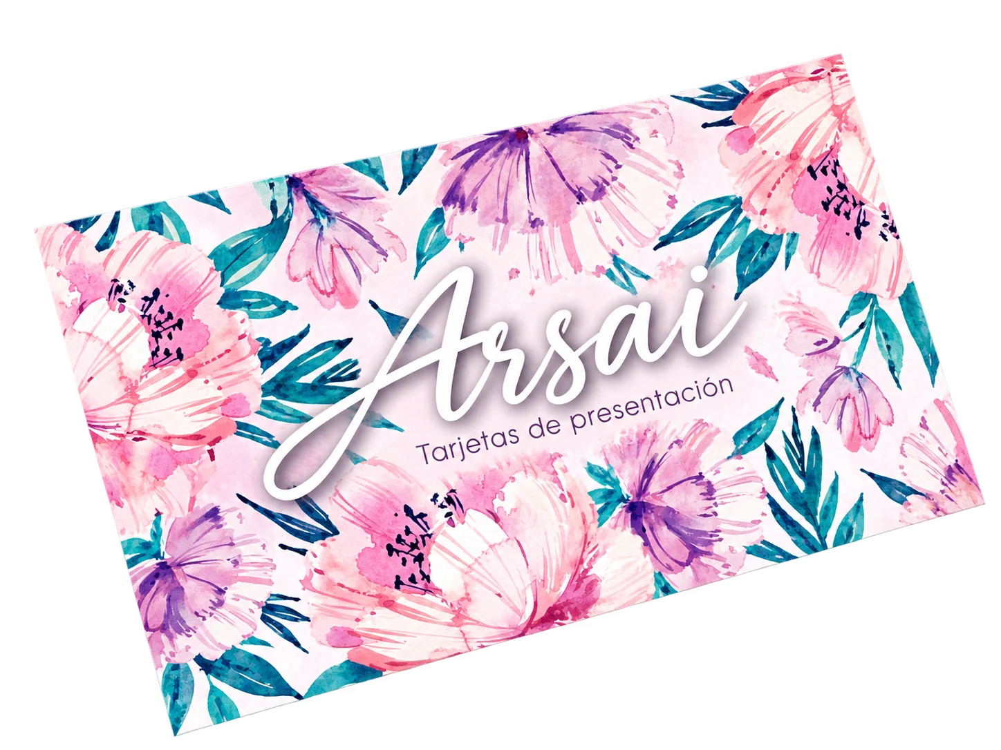 Tarjeta de presentación Arsai con diseño floral